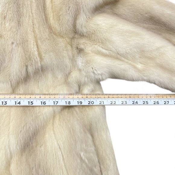 Vintage Mink Fur Coat Off White ivory Women's Large - Picture 8 of 12